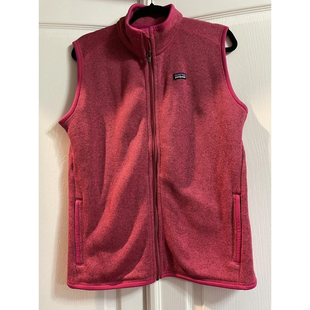 Patagonia Better Sweater Vest Womens XL Pink Full Zip Fleece Slim Fit Outdoor - Picture 1 of 16